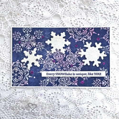 Sparkly Snowflake is Unique Card by Judy Hayes for Scrapbook Adhesives by 3L 