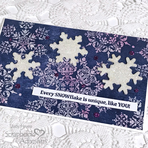 Sparkly Snowflake is Unique Card by Judy Hayes for Scrapbook Adhesives by 3L 