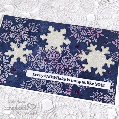 Sparkly Snowflake is Unique Card by Judy Hayes for Scrapbook Adhesives by 3L