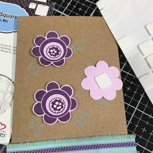 Just Because Flowers and Ribbon Card by Judy Hayes for Scrapbook Adhesives by 3L