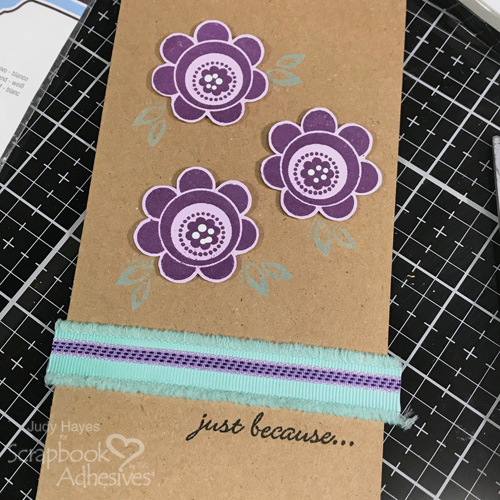 Just Because Flowers and Ribbon Card by Judy Hayes for Scrapbook Adhesives by 3L