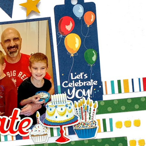 Birthday Celebration Layout by Christine Meyer using Scrapbook Adhesives by 3L