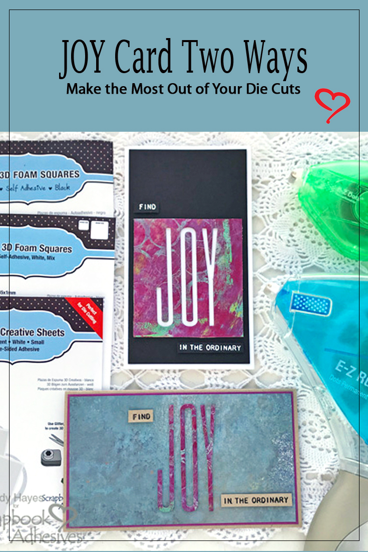 Find Joy Card in Two Ways by Judy Hayes for Scrapbook Adhesives by 3L Pinterest