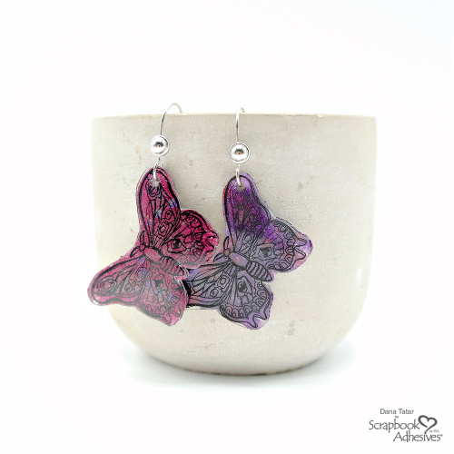 Butterfly Earrings with Transfer Foil by Dana Tatar for Scrapbook Adhesives by 3L