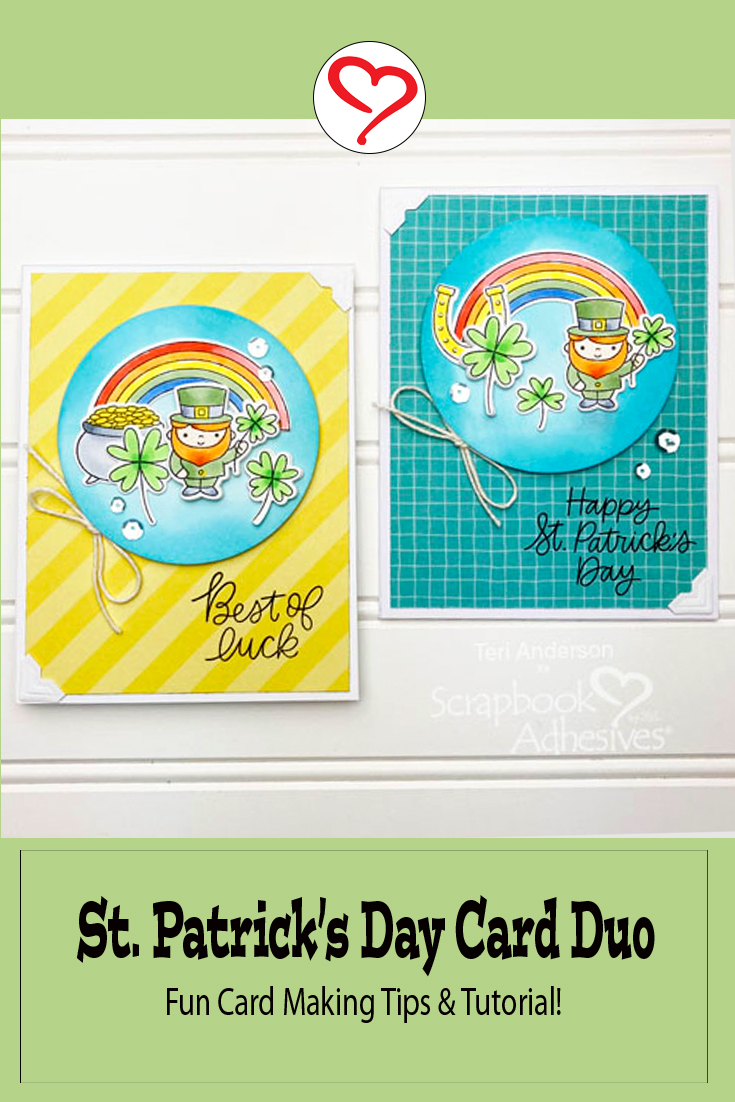 Best of Luck St. Patrick's Day Card Duo by Teri Anderson for Scrapbook Adhesives by 3L Pinterest