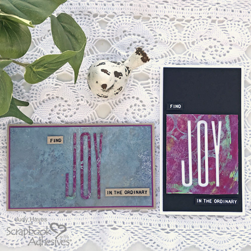 Find Joy Card in Two Ways by Judy Hayes for Scrapbook Adhesives by 3L 