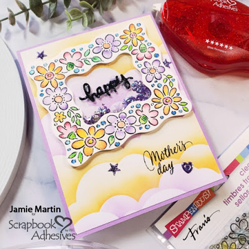 Floral Frame Shaker Card for Mom by Jamie Martin for Scrapbook Adhesives by 3L