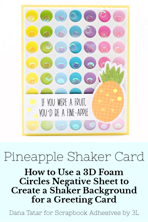 Pineapple Pun Shaker Card by Dana Tatar for Scrapbook Adhesives by 3L Pinterest