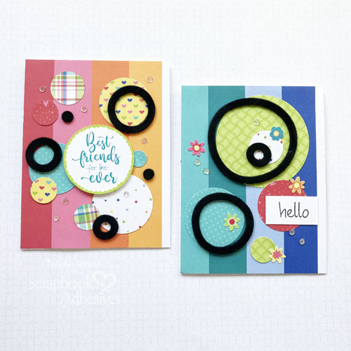 Flocked Circles Cards by Teri Anderson for Scrapbook Adhesives by 3L 