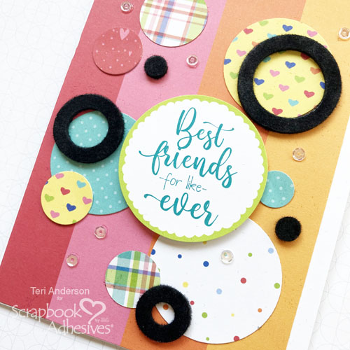 Flocked Circles Cards by Teri Anderson for Scrapbook Adhesives by 3L 