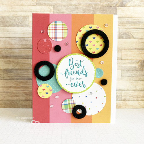 Flocked Circles Cards by Teri Anderson for Scrapbook Adhesives by 3L