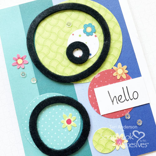 Flocked Circles Cards by Teri Anderson for Scrapbook Adhesives by 3L