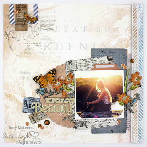 All Things Beauty Dimensional Layout by Tracy McLennon for Scrapbook Adhesives by 3L