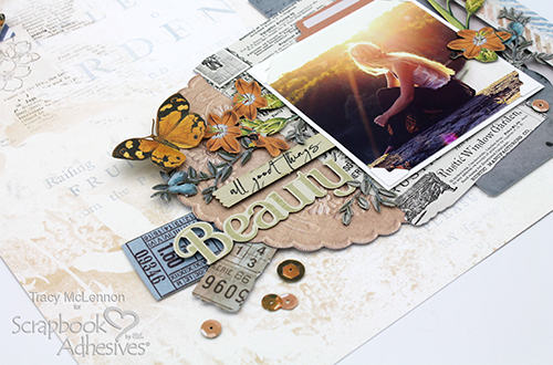 All Things Beauty Dimensional Layout by Tracy McLennon for Scrapbook Adhesives by 3L