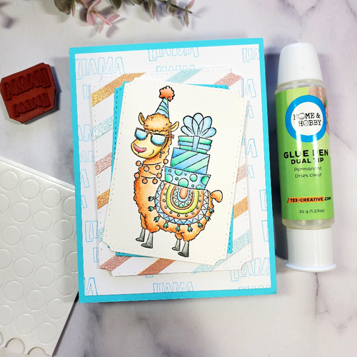 Happy Llama Birthday Card by Jamie Martin for Scrapbook Adhesives by 3L