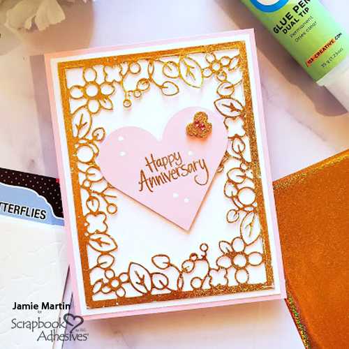 Foiled Floral Anniversary Card by Jamie Martin for Scrapbook Adhesives by 3L 