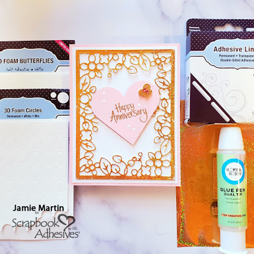 Foiled Floral Anniversary Card by Jamie Martin for Scrapbook Adhesives by 3L
