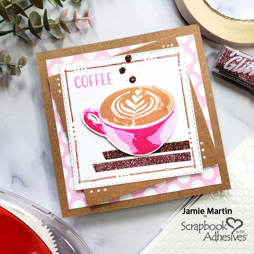 Glittered Coffee Card by Jamie Martin for Scrapbook Adhesives by 3L 