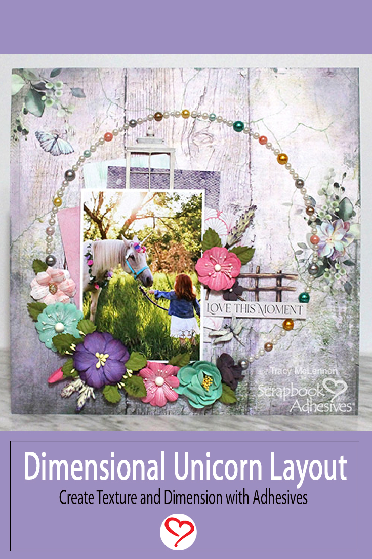 Dimensional Unicorn Layout by Tracy McLennon for Scrapbook Adhesives by 3L Pinterest