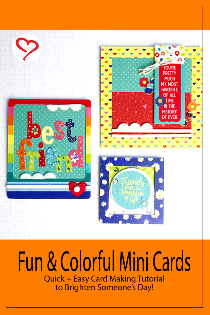 Fun and Colorful Mini Cards by Teri Anderson for Scrapbook Adhesives by 3L Pinterest