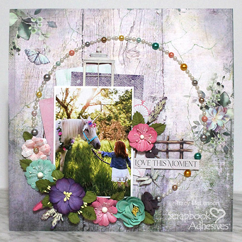 Dimensional Unicorn Layout by Tracy McLennon for Scrapbook Adhesives by 3L 