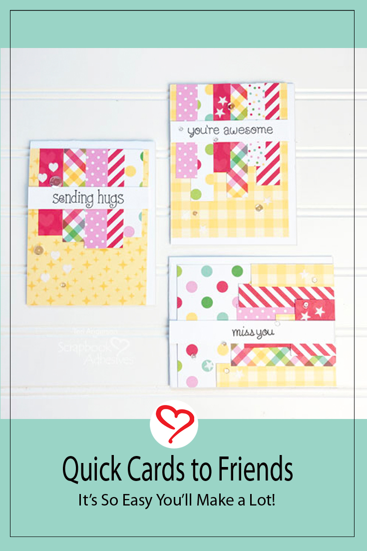 Quick Cards with Paper Strips by Teri Anderson for Scrapbook Adhesives by 3L Pinterest