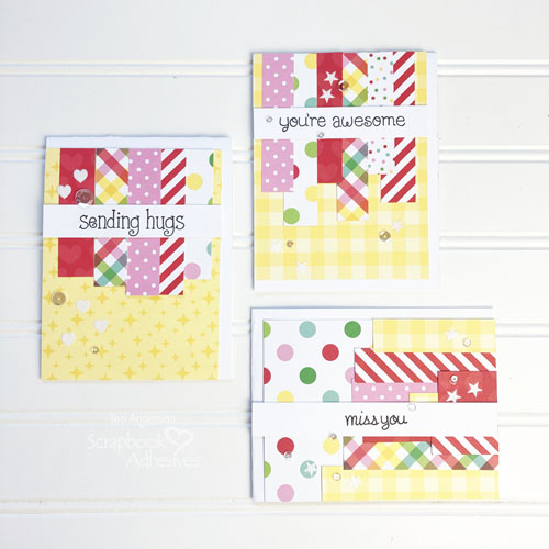 Quick Cards with Paper Strips by Teri Anderson for Scrapbook Adhesives by 3L