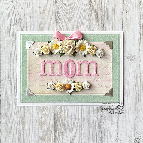 Glittered Mother's Day Card by Yvonne van de Grijp for Scrapbook Adhesives by 3L 