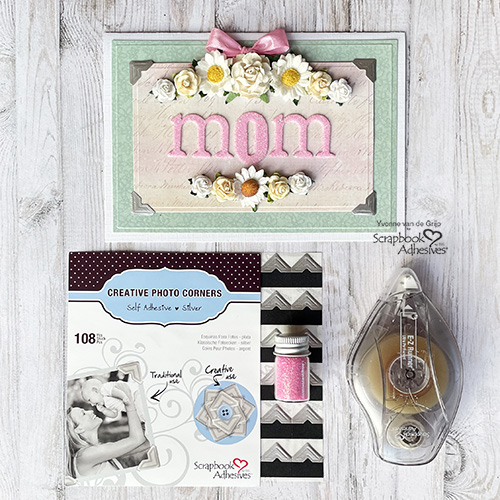 Glittered Mother's Day Card by Yvonne van de Grijp for Scrapbook Adhesives by 3L 