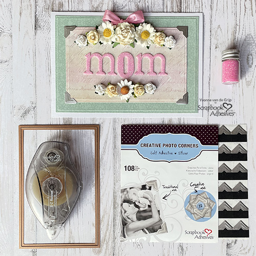 Glittered Mother's Day Card by Yvonne van de Grijp for Scrapbook Adhesives by 3L 