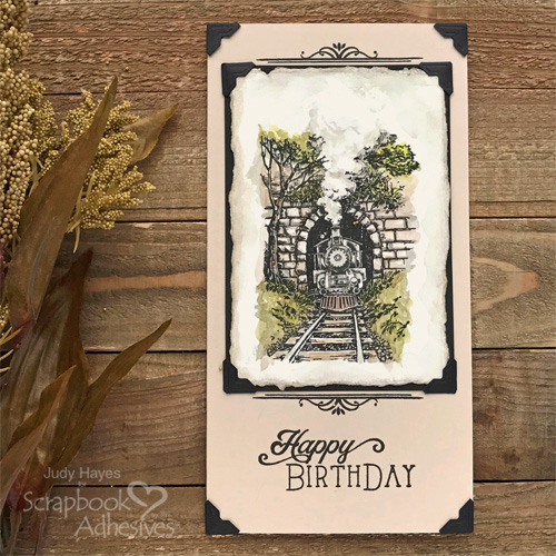 Vintage Train Birthday Card by Judy Hayes for Scrapbook Adhesives by 3L