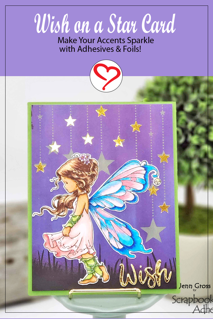 Wish on a Star Card by Jenn Gross for Scrapbook Adhesives by 3L Long Pin 