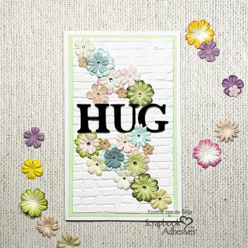 Easy Floral Hug Card by Yvonne van de Grijp for Scrapbook Adhesives by 3L 