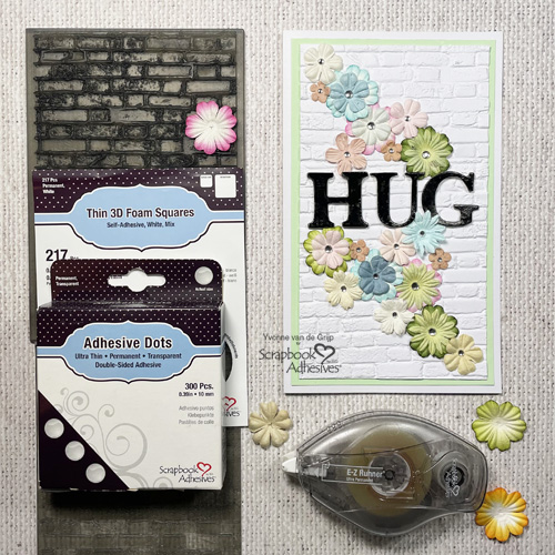 Easy Floral Hug Card by Yvonne van de Grijp for Scrapbook Adhesives by 3L