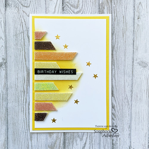 Glittered Birthday Wishes Card by Yvonne van de Grijp for Scrapbook Adhesives by 3L