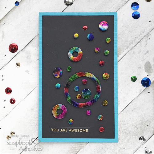 Holographic Circles Card by Judy Hayes for Scrapbook Adhesives by 3L 
