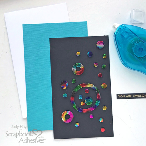 Holographic Circles Card by Judy Hayes for Scrapbook Adhesives by 3L