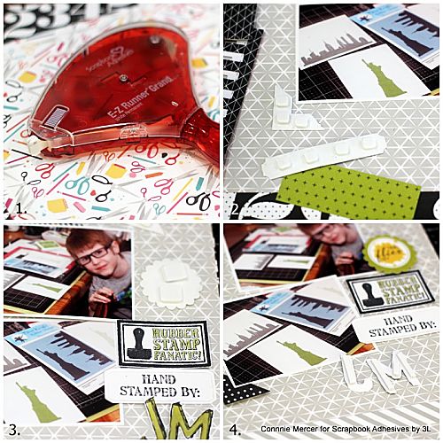 30 Minutes of Art Scrapbook Layout by Connie Mercer for Scrapbook Adhesives by 3L 
