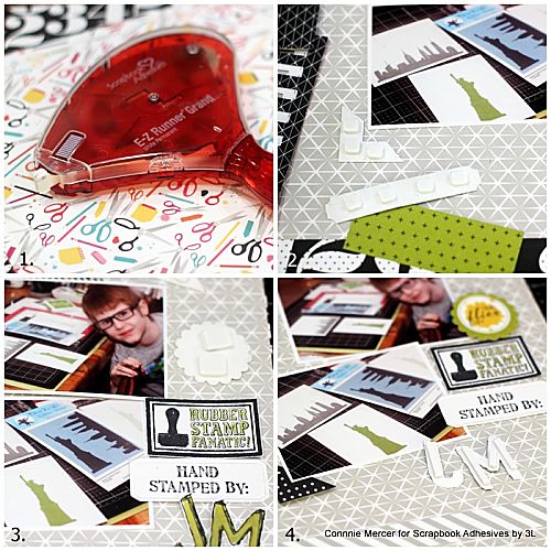 30 Minutes of Art Scrapbook Layout by Connie Mercer for Scrapbook Adhesives by 3L