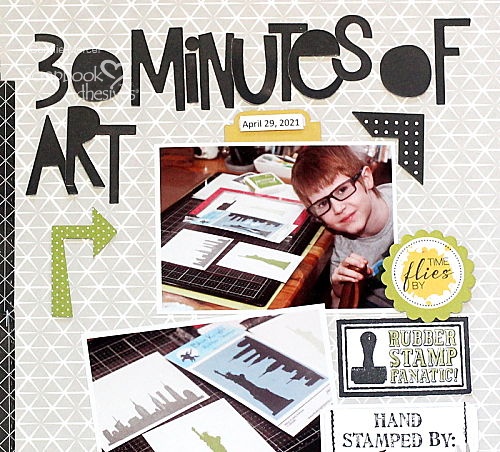 30 Minutes of Art Scrapbook Layout by Connie Mercer for Scrapbook Adhesives by 3L