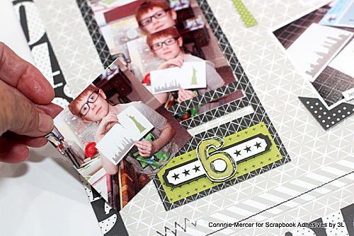 30 Minutes of Art Scrapbook Layout by Connie Mercer for Scrapbook Adhesives by 3L