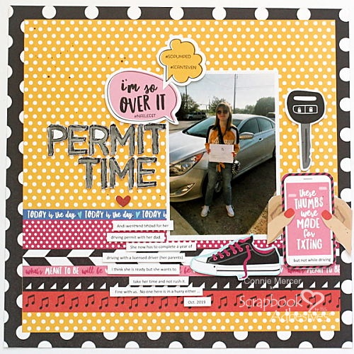Permit Time for a Scrapbook Page by Connie Mercer for Scrapbook Adhesives by 3L