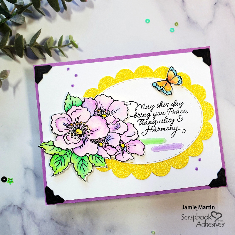 Framed Floral Harmony Card by Jamie Martin for Scrapbook Adhesives by 3L