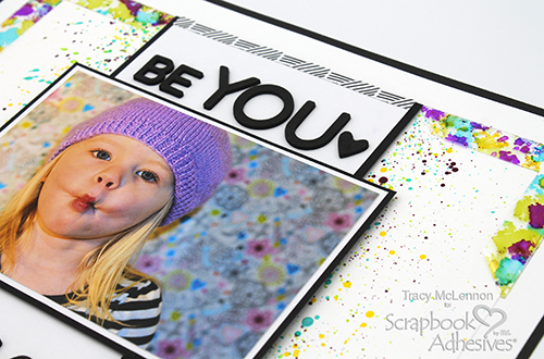 Be YOU Scrapbook Layout with Inky Corners by Tracy McLennon for Scrapbook Adhesives by 3L 