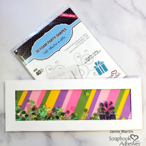 Striped Birthday Shaker Slimline by Jamie Martin for Scrapbook Adhesives by 3L 