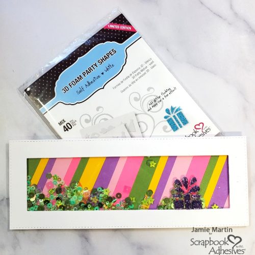 Striped Birthday Shaker Slimline by Jamie Martin for Scrapbook Adhesives by 3L