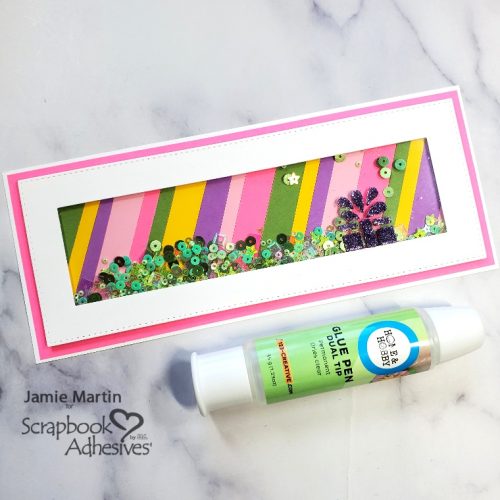 Striped Birthday Shaker Slimline by Jamie Martin for Scrapbook Adhesives by 3L