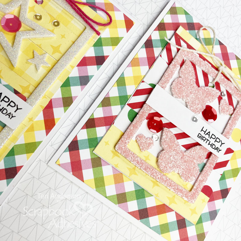 2 for 1 Birthday Tag Cards by Teri Anderson for Scrapbook Adhesives by 3L