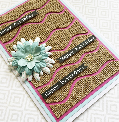 Wavy Burlap Birthday Card by Yvonne van de Grijp for Scrapbook Adhesives by 3L