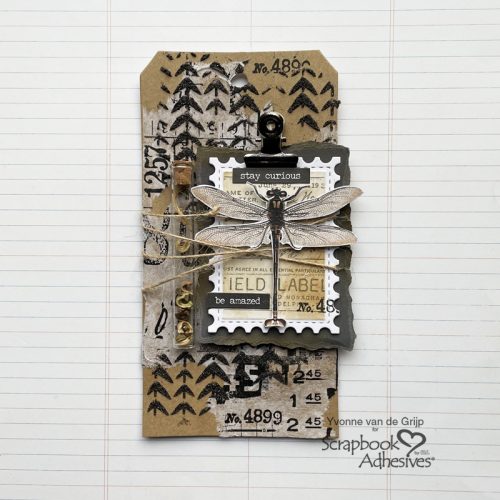 Mixed Media Dragonfly Tag by Yvonne van de Grijp for Scrapbook Adhesives by 3L